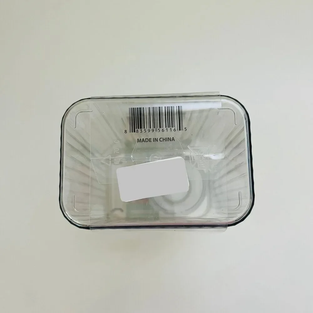 NEOFLAM Clear Plastic Grain Canister Storage Container W Measuring Cup Lid- 1.8L